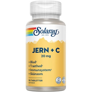 Solaray Jern + C - 90 tabletter produktbillede