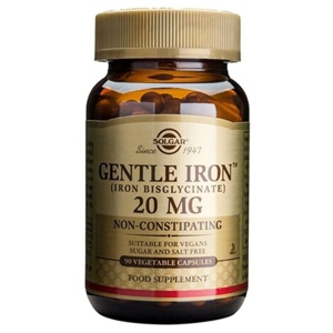 Solgar Jern skånsom 20 mg 90 kaps. produktbillede