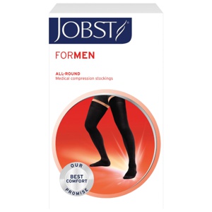 Jobst For Men Lårstrømpe Klasse1, Large, sort, 1 par produktbilde