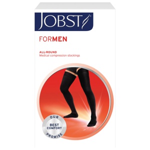 Jobst For Men Lårstrømpe Klasse2, Large, sort, 1 par produktbilde