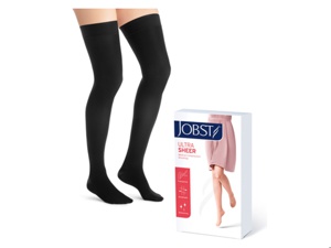 Jobst Ultra Sheer klasse 1 lårstrømpe sort str S 1 par produktbilde