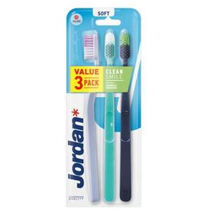Jordan Clean Smile Tandbørste Soft - 3 stk. produktbillede