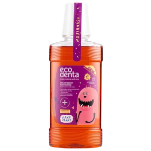 Kakes Makes Strawberry Flavour Kids Mouthwash 250ml Ecodenta produkt bild