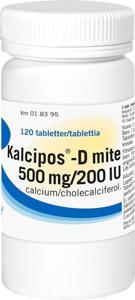 Kalcipos-D mite, filmdragerad tablett 500mg/200 IE 120 st produkt bild