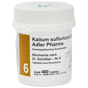 Kalium sulfuricum D6 Adler Pharma Biochemie nach Dr. Schüßler Nr.6, Tablette 400 St Tabletten Produktbild