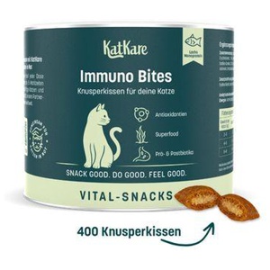 KatKare Vital Snacks Immuno Bites - Knusperkissen für das Immunsystem Deiner Katze mit Superfoods, wertvollen Aminosäuren, Antioxidantien und Omega-3 150 g Produktbild