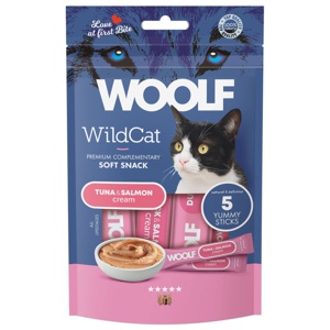 Kattgodis Woolf Wildcat Cream Tuna & Salmon 5x14 g produkt bild