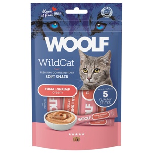 Kattgodis Woolf Wildcat Cream Tuna & Shrimp 5x14 g produkt bild