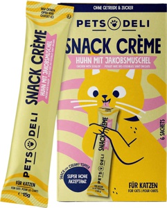 Katzenleckerli Cremesnack Huhn mit Jakobsmuschel (6x15 g), 90 g Produktbild
