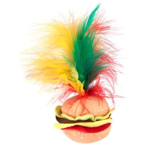 Katzenspielzeug Crinkle Burger mit Federn Produktbild