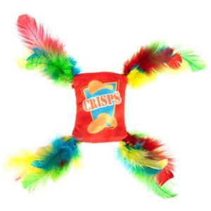 Katzenspielzeug Crinkle Crisps mit Federn Produktbild