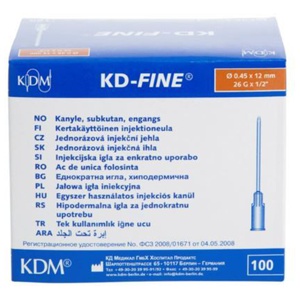 KDM KD-Fine kanyle 26Gx1/2 brun 0,45x 12mm 100 stk produktbilde