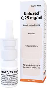 Ketazed, ögondroppar, lösning 0,25 mg/ml, 10 ml produkt bild