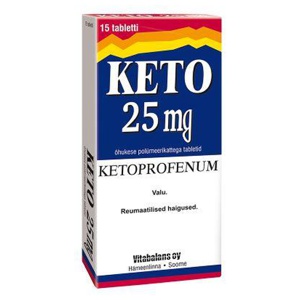 Keto tbl 25mg n15 toote pilt
