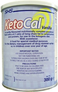 KetoCal 4:1 spesialernæring pulver vanilje 300 g produktbilde
