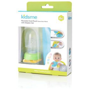 Kidsme Reusable Food Pouch With Adaptor Set Återanvändningsbara matpåsar + adapter 1 st produkt bild