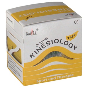 Nasara Kinesio Tape 5 cm x 5 m gelb inkl.Spenderbox, 1 St Pflaster Produktbild