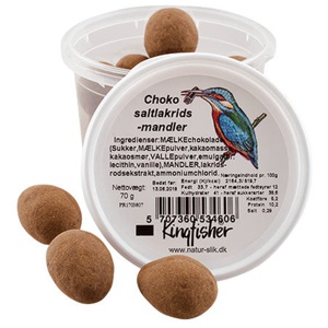 Kingfisher Choko Saltlakrids Mandler   70 g produktbillede