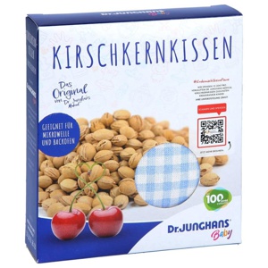 KIRSCHKERNKISSEN 10x10 cm Baby weiß/blau kariert Produktbild