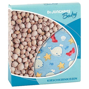 KIRSCHKERNKISSEN 10x10 cm Baby weiß/rosa kariert Produktbild