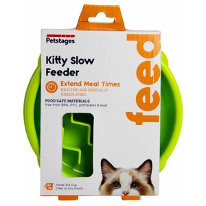 Nina Ottosson Petstages Kitty Slow Feeder Green 14 cm produkt bild