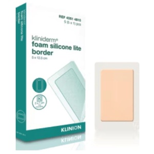 Kliniderm Foam Silikone Lite Border 5x12,5 cm - 5 stk. produktbillede