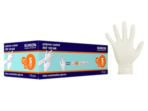 Klinion engangshanske lateks kort S 100 stk produktbilde
