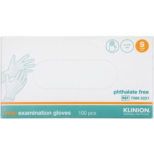 Klinion Protection Vinylhandsker Pudderfri, PHT Fri, Str. S 100 stk produktbillede