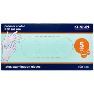 Klinion Protection Latexhandske Pudderfri Small 100 stk. produktbillede