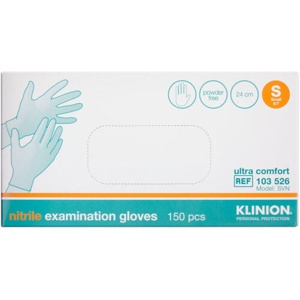 Klinion Protection Nitrilhandske pudderfri str. s, 150 stk. produktbillede
