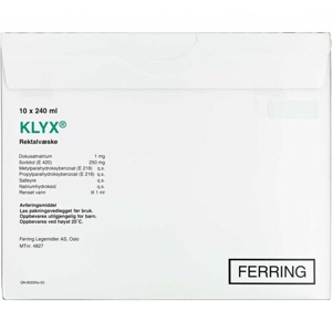 Klyx rektalvæske 1+250 mg/ml - 10 x 240 ml produktbillede