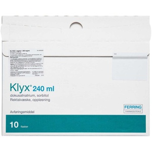 Klyx 2care4 1 + 250 mg/ml rektalvæskeopløsning - 10x240 ml. produktbillede