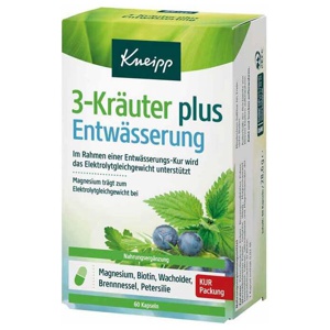 KNEIPP 3-Kräuter plus Entwässerung Kapseln Produktbild