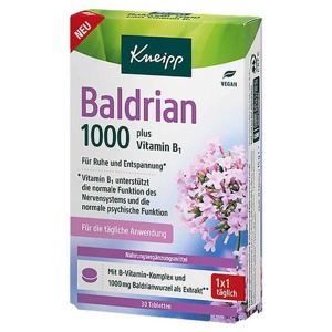 KNEIPP Baldrian 1000 mg plus Vitamin B1 Tabletten Produktbild