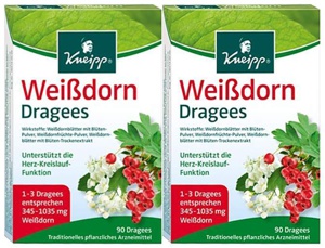 Kneipp Weißdorn Dragees Doppelpack 2X90 St Überzogene Tabletten Produktbild
