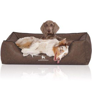 Knuffelwuff Hundebett Henderson aus marmoriertem Kunstleder terracotta M-L Produktbild