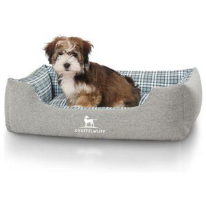 Knuffelwuff Hundebett Lennard aus Velours mit Karomuster grau/ grün M-L Produktbild