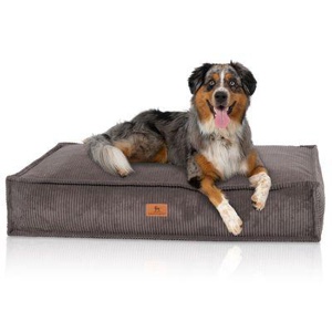 Knuffelwuff Hundekissen Lesedi aus Cord mit Handwebcharakter rosa M-L Produktbild