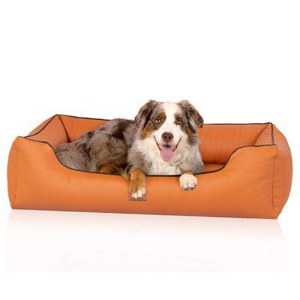 Knuffelwuff orthopädisches Hundebett aus Kunstleder Lovelock terracotta M-L Produktbild