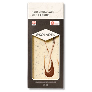 Økoladen Chokolade hvid lakrids Ø - 75 g produktbillede