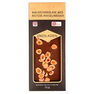 Økoladen Chokolade Mælk M. Ristede Hasselnødder Økologisk   75 g produktbillede