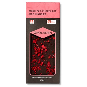 Økoladen Chokolade mørk hindbær 72% Ø - 75 g produktbillede