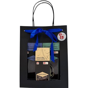 Økoladen Gourmet Gavepose Grøn Økologisk M. 2 Chokoladeplader Samt Dragée Mandler   240 g produktbillede