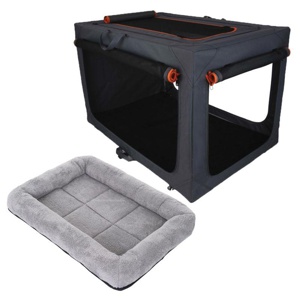Kombi-Paket: Faltbare Nylonbox Alu deluxe + Kuschelkissen für Hundeboxen Produktbild