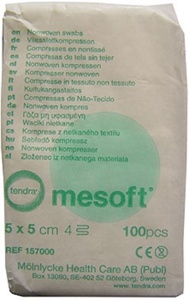 Kompress Mesoft usteril 5x5 cm 100stk produktbilde