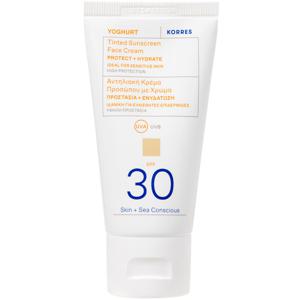 Korres Yoghurt Tinted Sunscreen Face Cream SPF 30 (50 ml) produkt bild