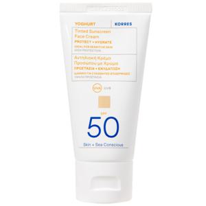 Korres Yoghurt Tinted Sunscreen Face SPF50, 50 ml produkt bild