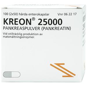 Kreon 25000 Enterokapsel, hård Orifarm AB Pankreatin 2 x 50 kapsel/kapslar produkt bild