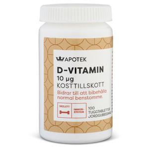 Kronans Apotek D-vitamin 10 µg Jordgubbsmak från 3 år 100 st produkt bild