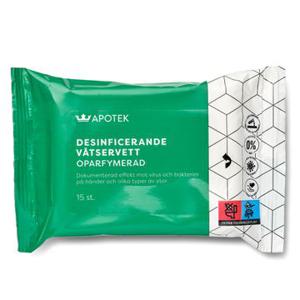 Kronans Apotek Desinficerande Våtservett Desinfektion 15 st produkt bild